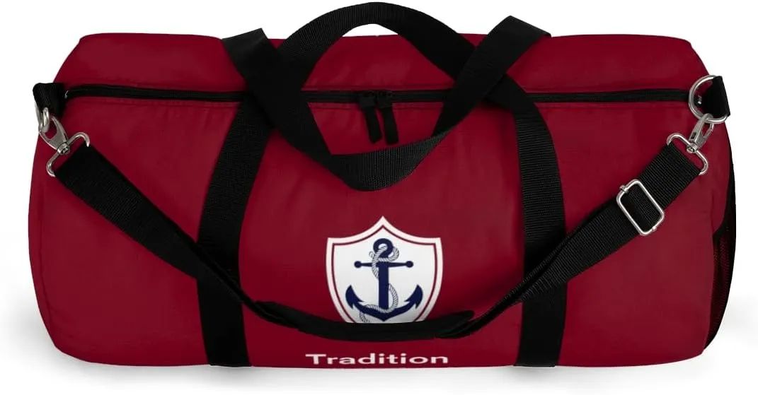 Custom Nautical Duffel Bag, Custom Boat Name Bag, Boat Accessory, Boating Gift, Nautical Yacht Gift, Personalized Anchor New Boat Owner Gift, for Gym, Travel (Burgundy, Large)