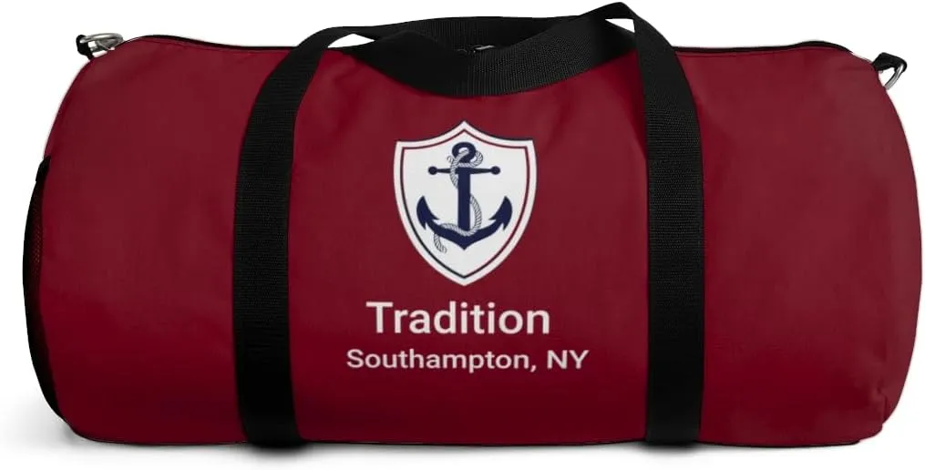 Custom Nautical Duffel Bag, Custom Boat Name Bag, Boat Accessory, Boating Gift, Nautical Yacht Gift, Personalized Anchor New Boat Owner Gift, for Gym, Travel (Burgundy, Large)