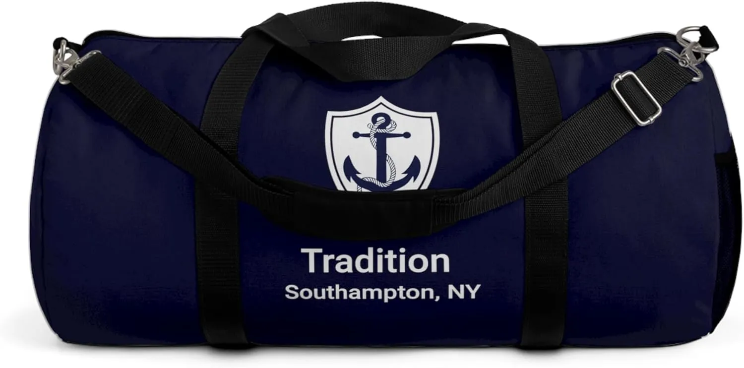 Custom Nautical Duffel Bag, Custom Boat Name Bag, Boat Accessory, Boating Gift, Nautical Yacht Gift, Personalized Anchor New Boat Owner Gift, for Gym, Travel (Dark Navy, Small)