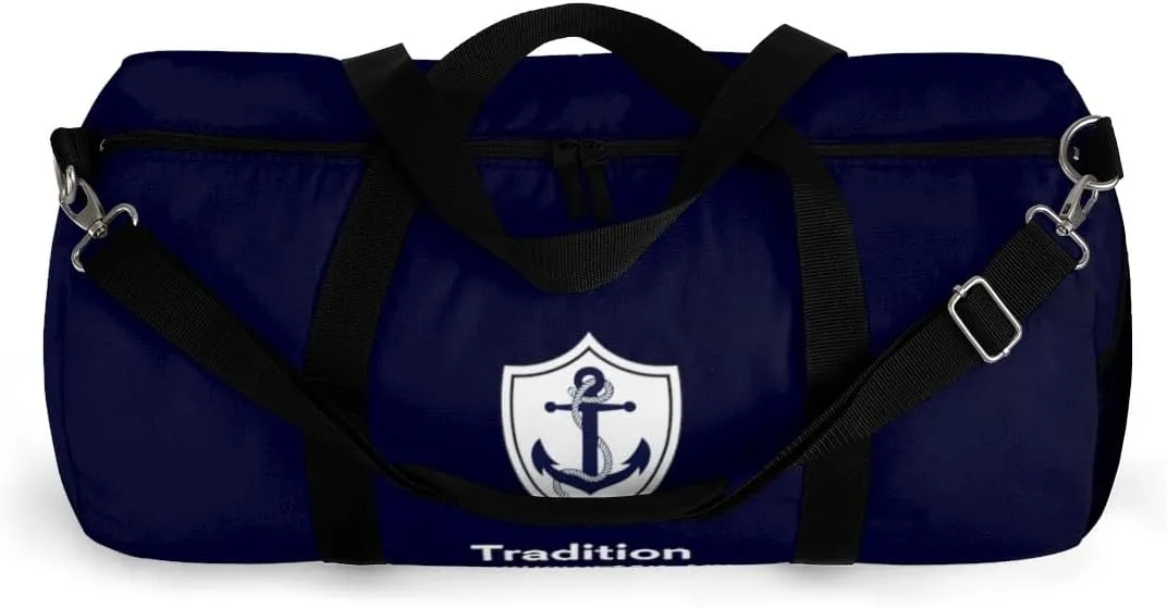 Custom Nautical Duffel Bag, Custom Boat Name Bag, Boat Accessory, Boating Gift, Nautical Yacht Gift, Personalized Anchor New Boat Owner Gift, for Gym, Travel (Dark Navy, Small)