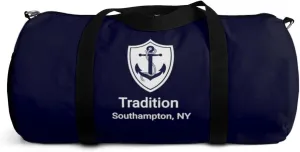 Custom Nautical Duffel Bag, Custom Boat Name Bag, Boat Accessory, Boating Gift, Nautical Yacht Gift, Personalized Anchor New Boat Owner Gift, for Gym, Travel (Dark Navy, Small)