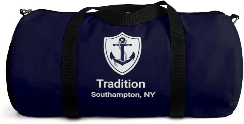 Custom Nautical Duffel Bag, Custom Boat Name Bag, Boat Accessory, Boating Gift, Nautical Yacht Gift, Personalized Anchor New Boat Owner Gift, for Gym, Travel (Dark Navy, Small)