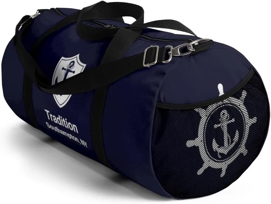 Custom Nautical Duffel Bag, Custom Boat Name Bag, Boat Accessory, Boating Gift, Nautical Yacht Gift, Personalized Anchor New Boat Owner Gift, for Gym, Travel (Dark Navy, Small)