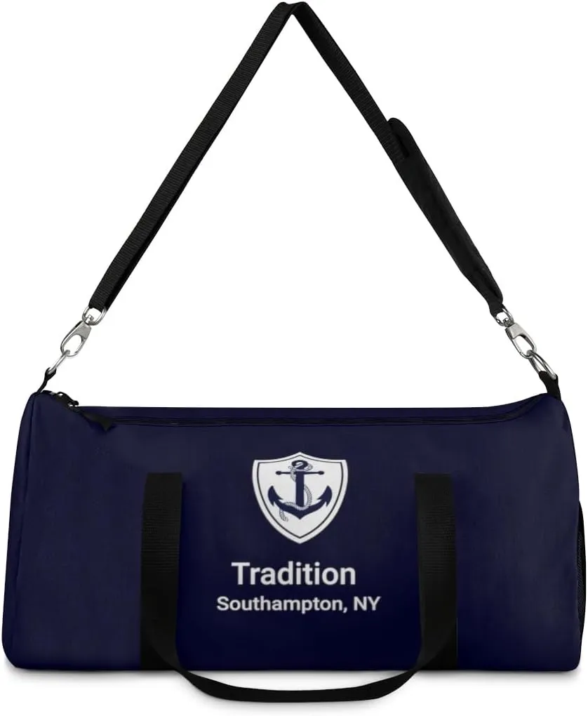Custom Nautical Duffel Bag, Custom Boat Name Bag, Boat Accessory, Boating Gift, Nautical Yacht Gift, Personalized Anchor New Boat Owner Gift, for Gym, Travel (Dark Navy, Small)