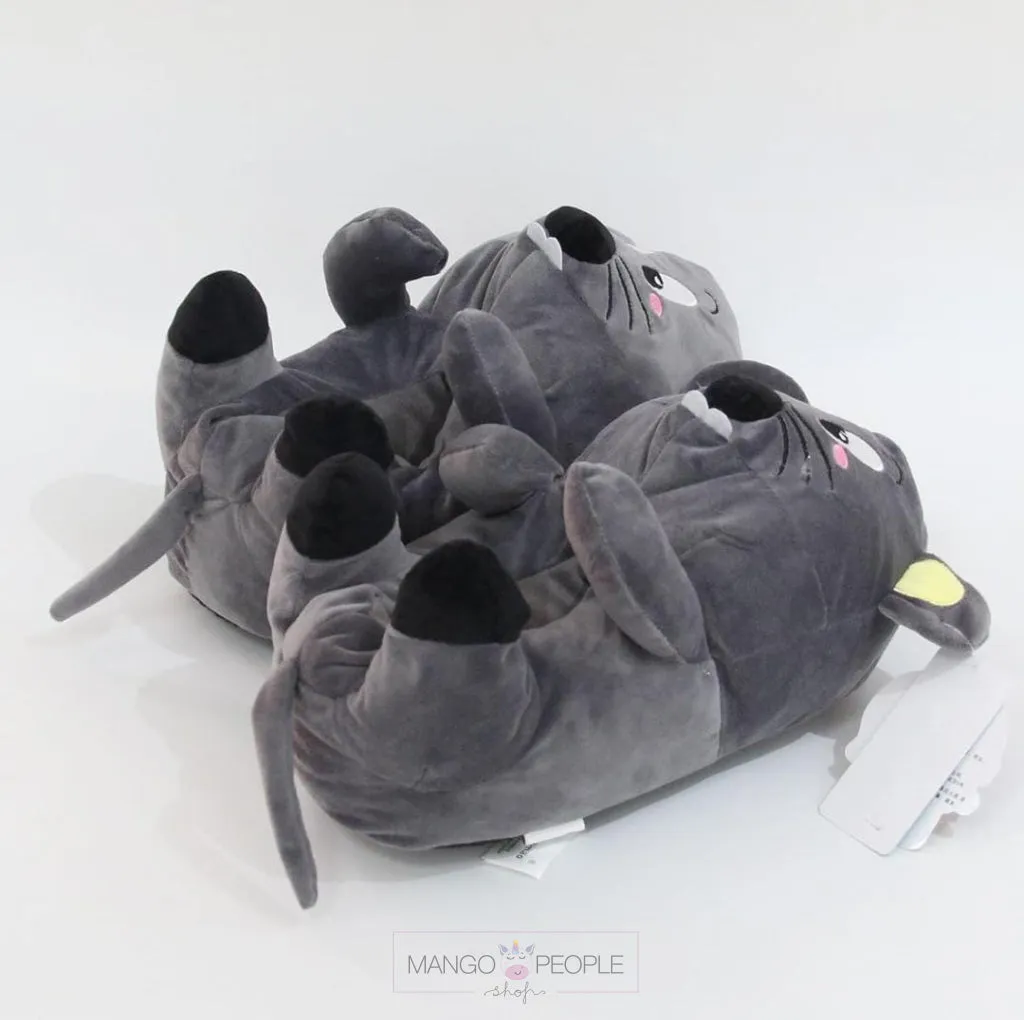 Cute and Comfortable Mouse Plush Slippers
