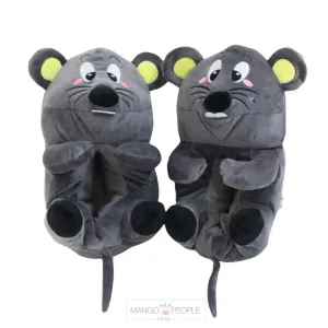Cute and Comfortable Mouse Plush Slippers