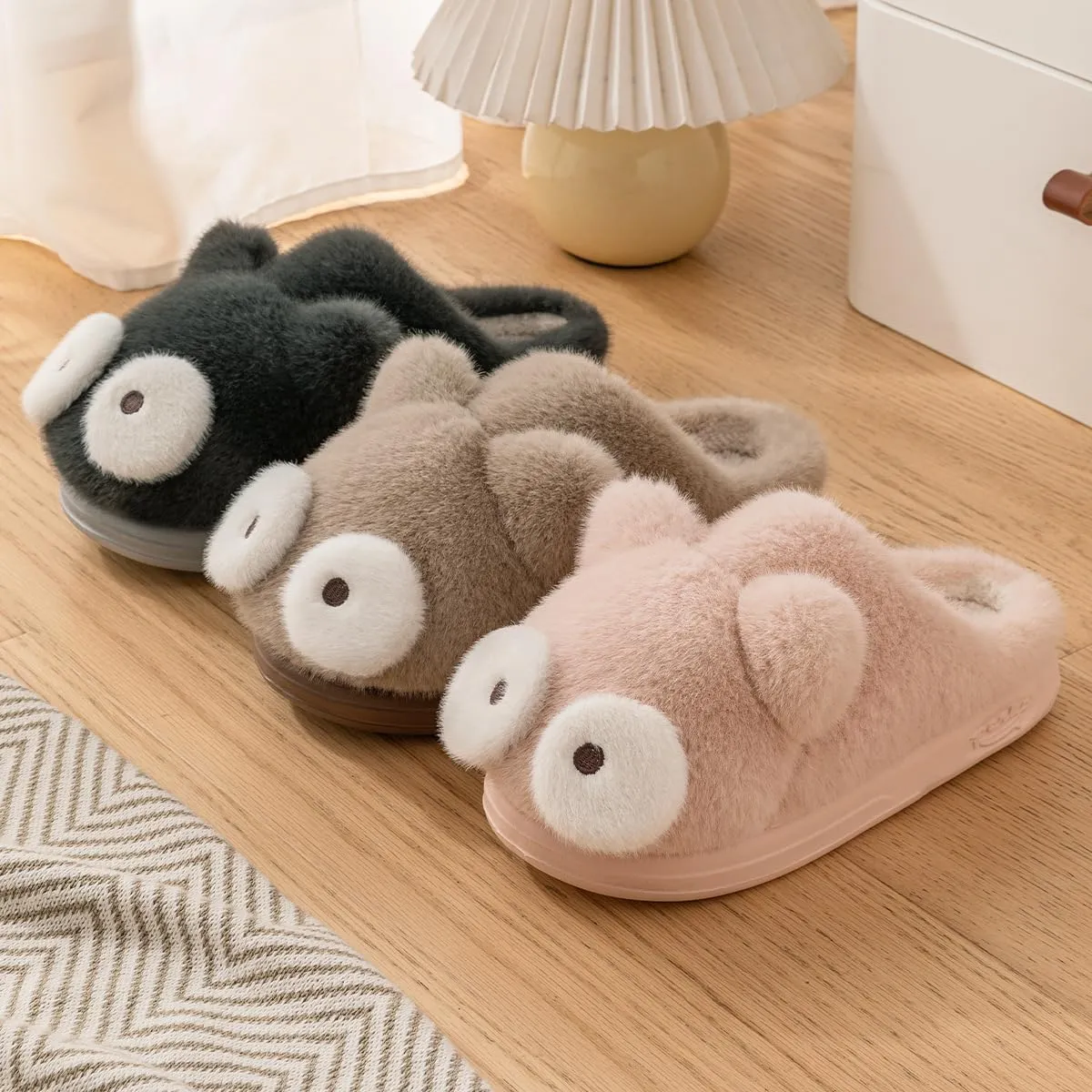 Cute Cat Slippers - Kawaii Animal Fluffy, Plush Warm Cozy House Slippers for Women and Men