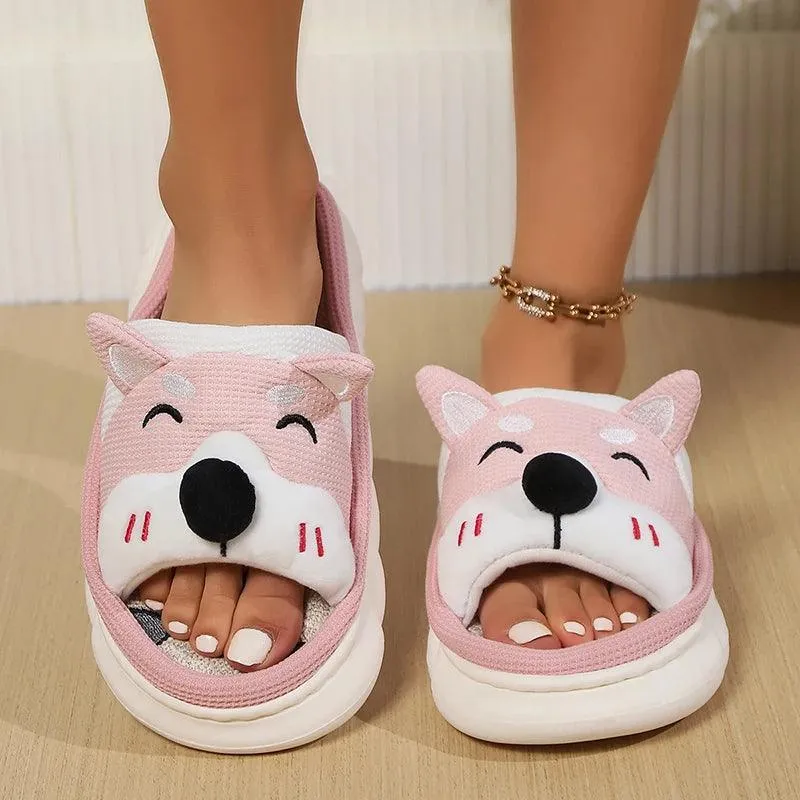 Cute Dog Slides – Breathable Open-Toe Summer Slippers