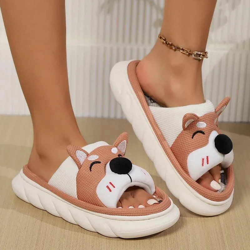 Cute Dog Slides – Breathable Open-Toe Summer Slippers