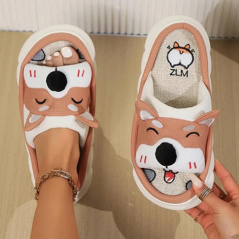 Cute Dog Slides – Breathable Open-Toe Summer Slippers