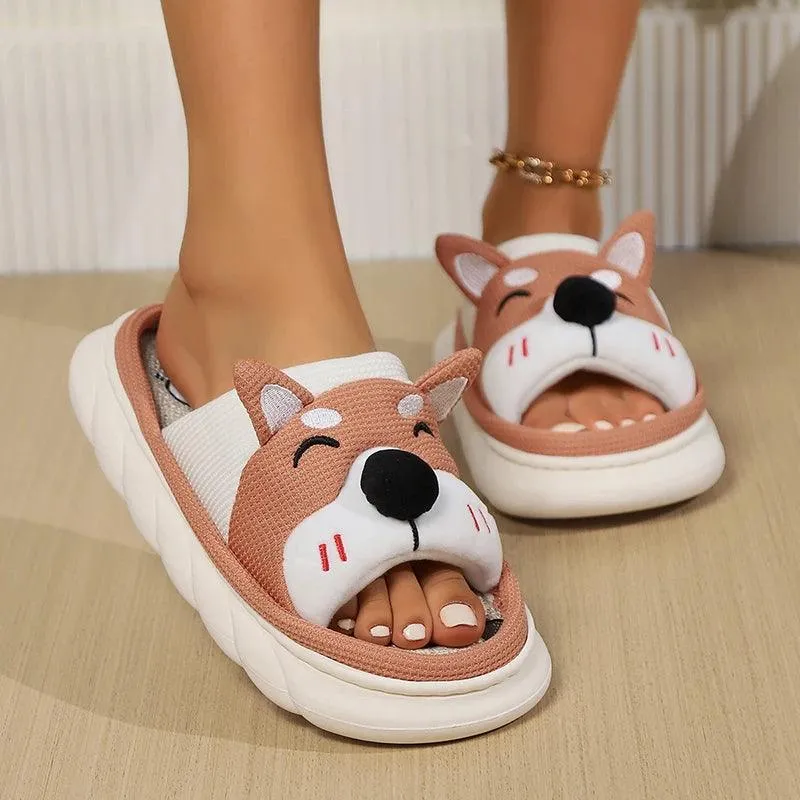 Cute Dog Slides – Breathable Open-Toe Summer Slippers