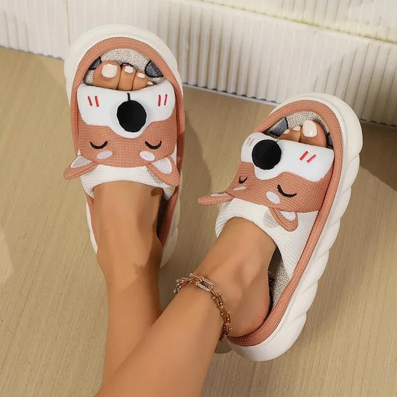 Cute Dog Slides – Breathable Open-Toe Summer Slippers