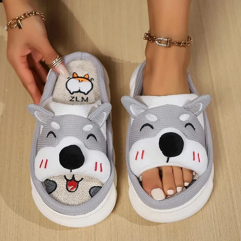 Cute Dog Slides – Breathable Open-Toe Summer Slippers