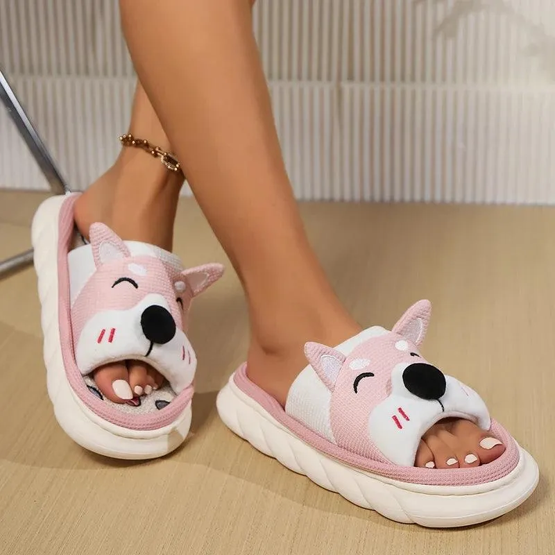 Cute Dog Slides – Breathable Open-Toe Summer Slippers
