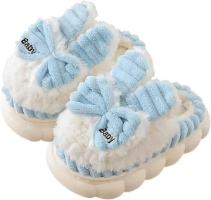 Cute Rabbit Ear Girls Plush House Slippers Bunny Fluffy Slippers, Cute Faux Fur Slip-on Shoes Memory Foam House Slipper Indoor Warm Plush Animal Shoes