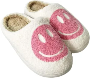 Cute Smile Face Plush Slipper Warm Winter Fleece Home Slip-on Shoes for Family Members