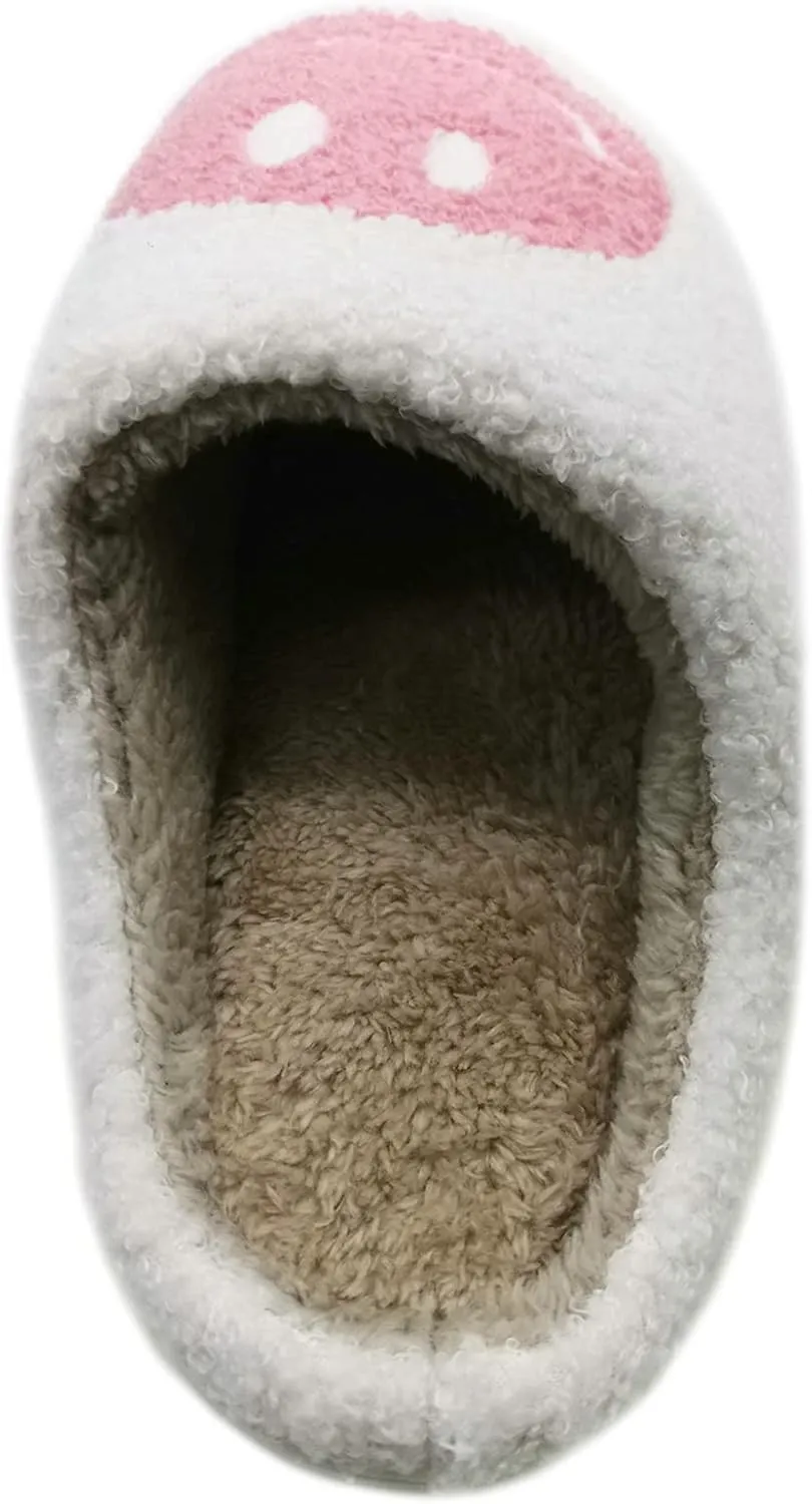 Cute Smile Face Plush Slipper Warm Winter Fleece Home Slip-on Shoes for Family Members