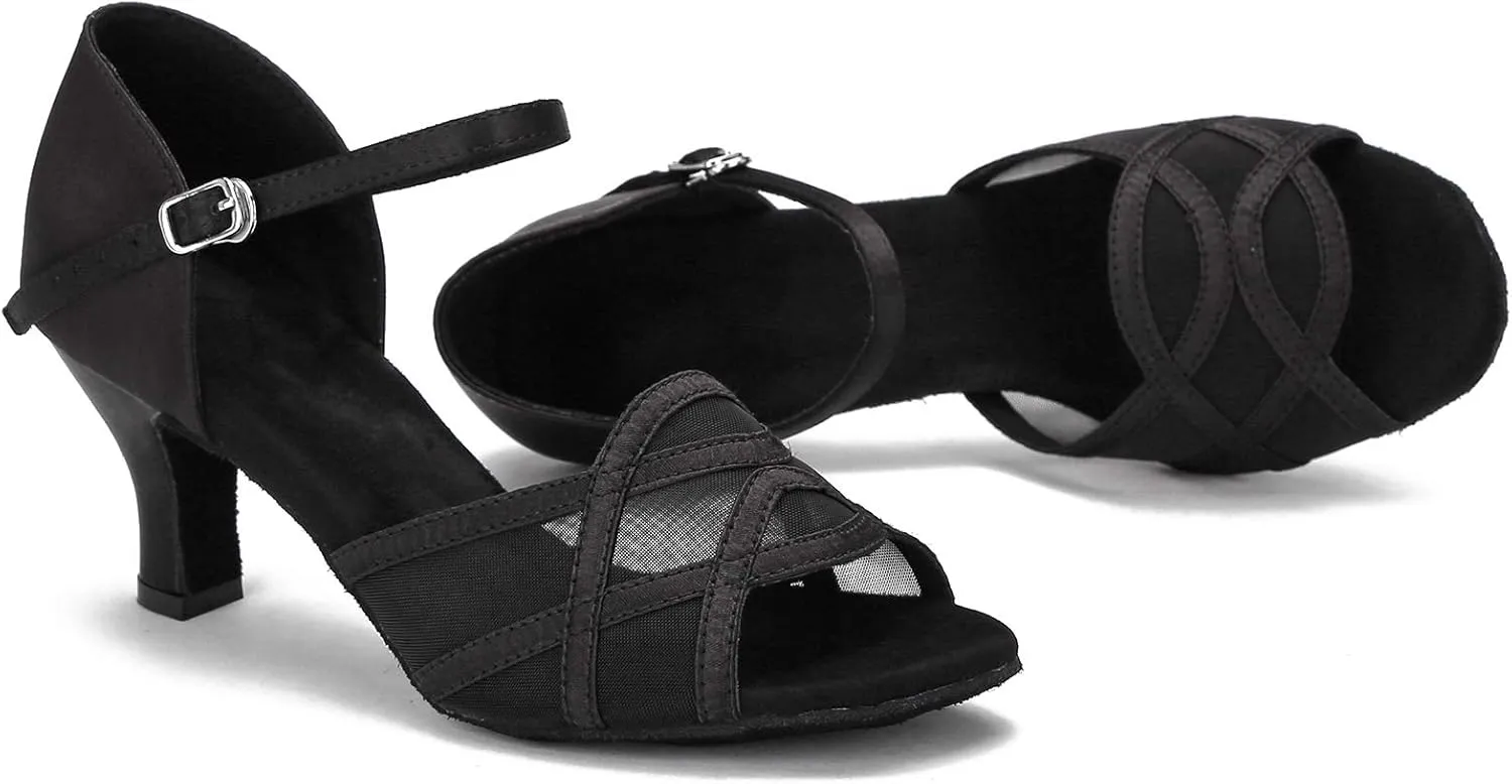 Dance Shoes Women Latin Salsa Ballroom Shoes Dancing Shoe 2.5 Inch Heel