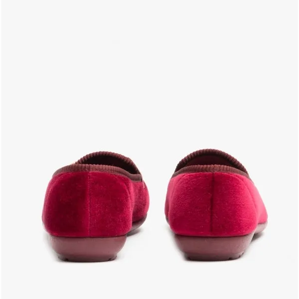DB Shoes MARTHA Womens Extra Wide (2E/4E) Full Slippers Burgundy