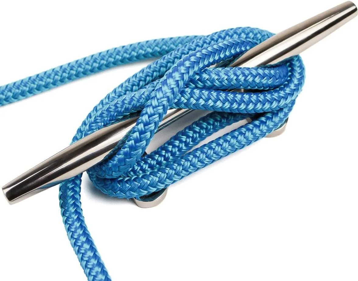 DC Cargo Mall Boat Dock Lines (4 Pack) 3/8 X 15' Double Braided Boat Ropes for Docking with 12" Eyelet. Marine Grade Nylon Material & Damage Resistant Line Fibers for Secure Docking