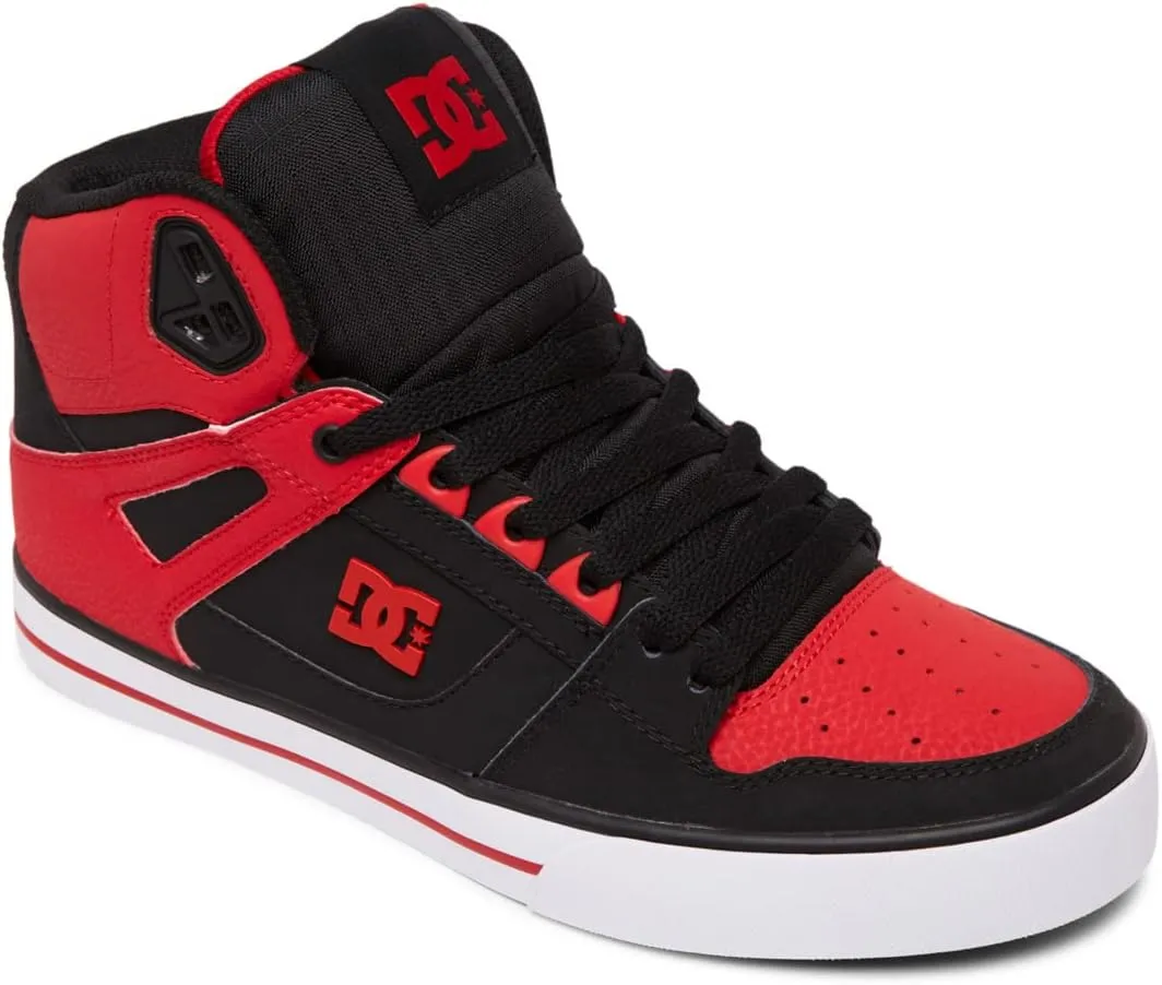 DC mens Pure High-top Wc Skateboard, Skate Shoe, Fiery Red/White/Black, 8 US