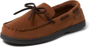 Dearfoams Gifts for Men, Dad, Brother, Husband - Men's Moccasin Slippers - Breathable Memory Foam Toby Men's Slipper