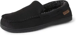 Dearfoams Men's Breathable Memory Foam Indoor Outdoor Keaton Moccasin Slipper with Wide Widths