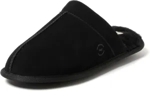 Dearfoams Men's Genuine Suede Indoor Outdoor Comfort Memory Foam Bradford Scuff House Slipper