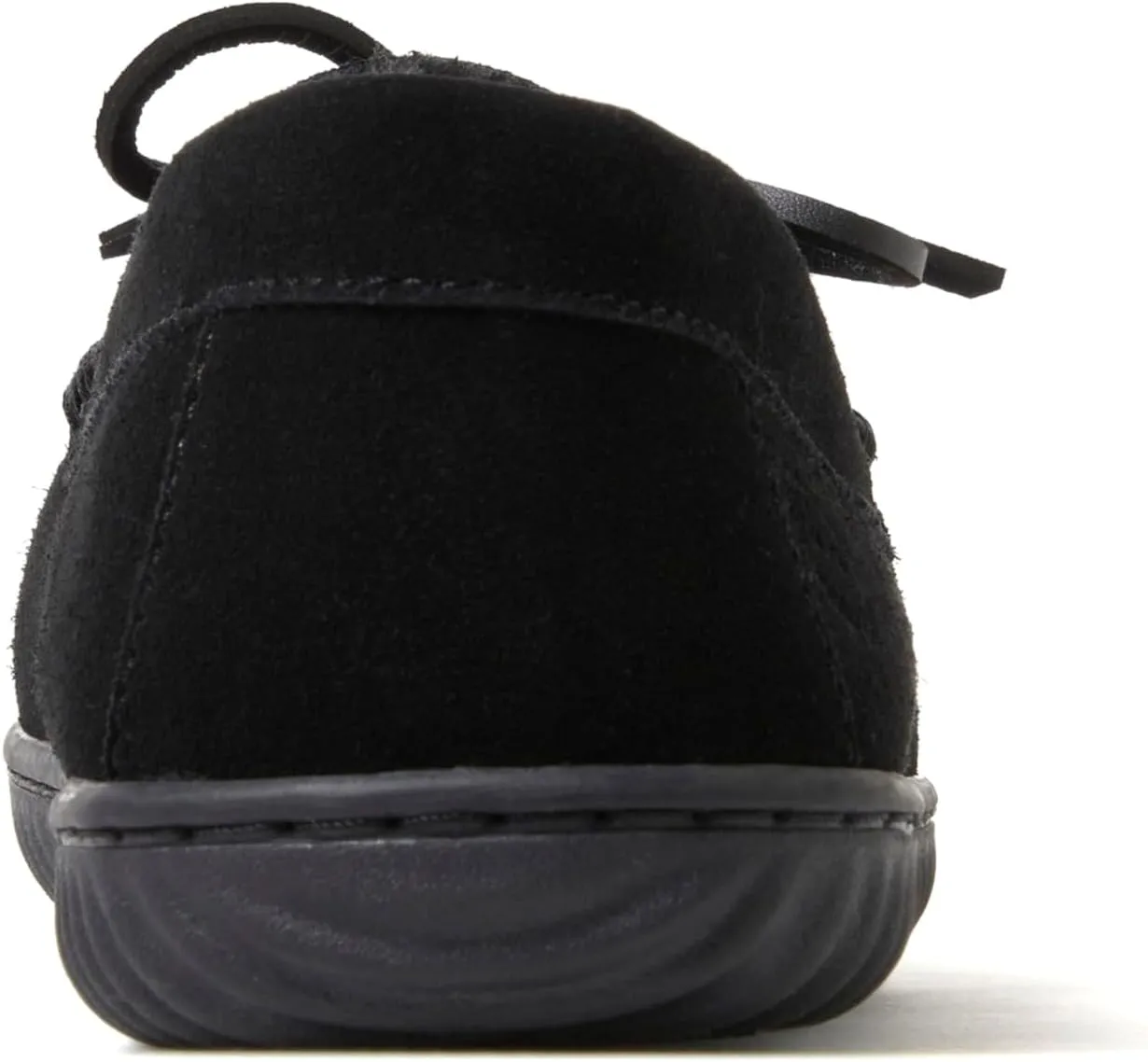 Dearfoams Men's Hudson Genuine Suede Memory Foam Moccasin Slipper with Tie