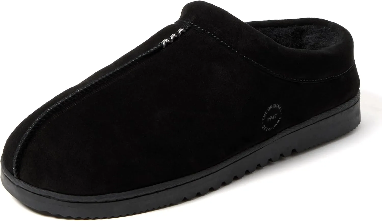 Dearfoams Men's Suede Indoor Outdoor Breathable Memory Foam House Dean Clog Slippers