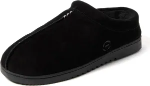 Dearfoams Men's Suede Indoor Outdoor Breathable Memory Foam House Dean Clog Slippers