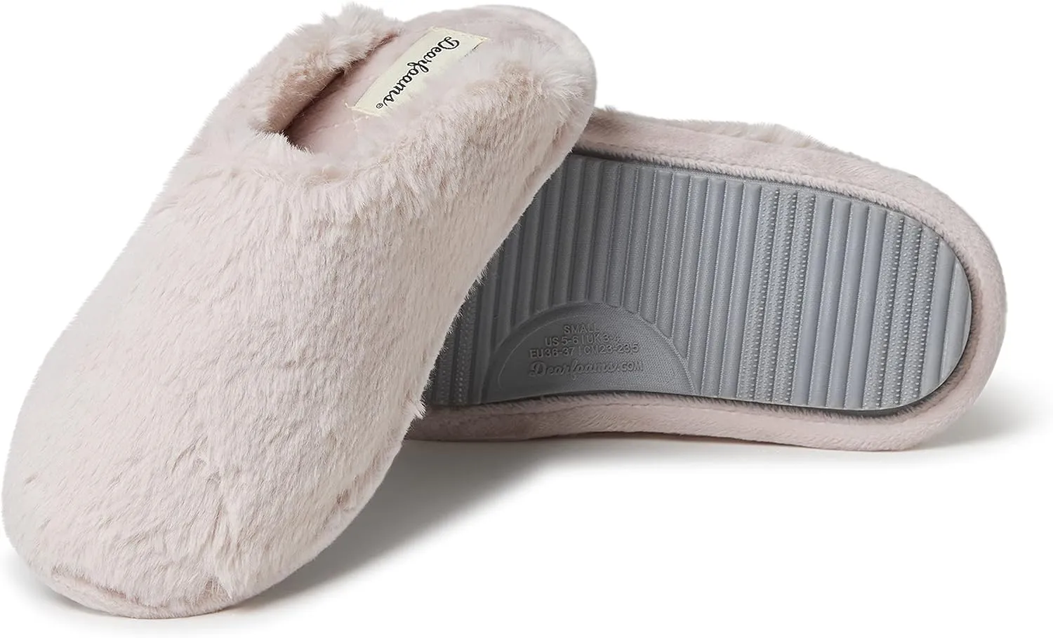 Dearfoams Women's Bailey Plush Furry Scuff Slipper