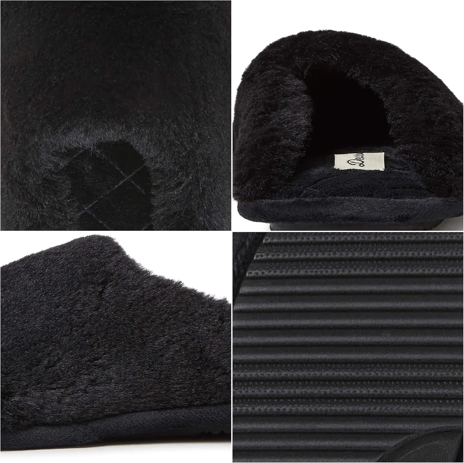 Dearfoams Women's Bailey Plush Furry Scuff Slipper