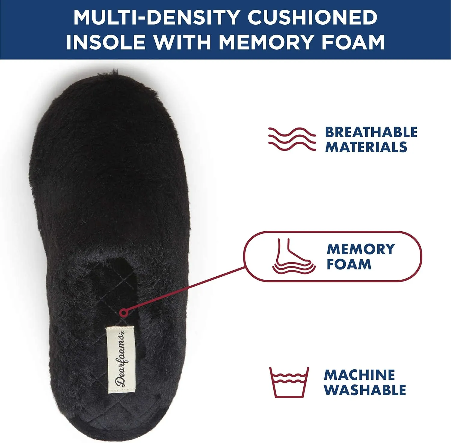 Dearfoams Women's Bailey Plush Furry Scuff Slipper