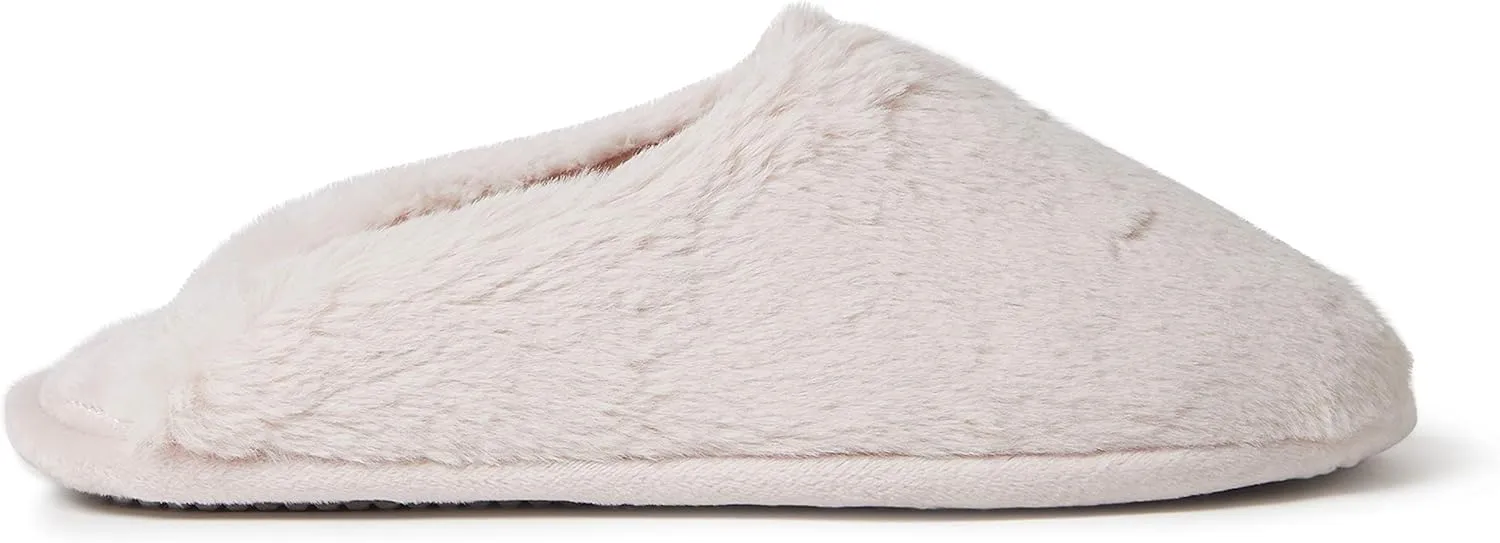 Dearfoams Women's Bailey Plush Furry Scuff Slipper