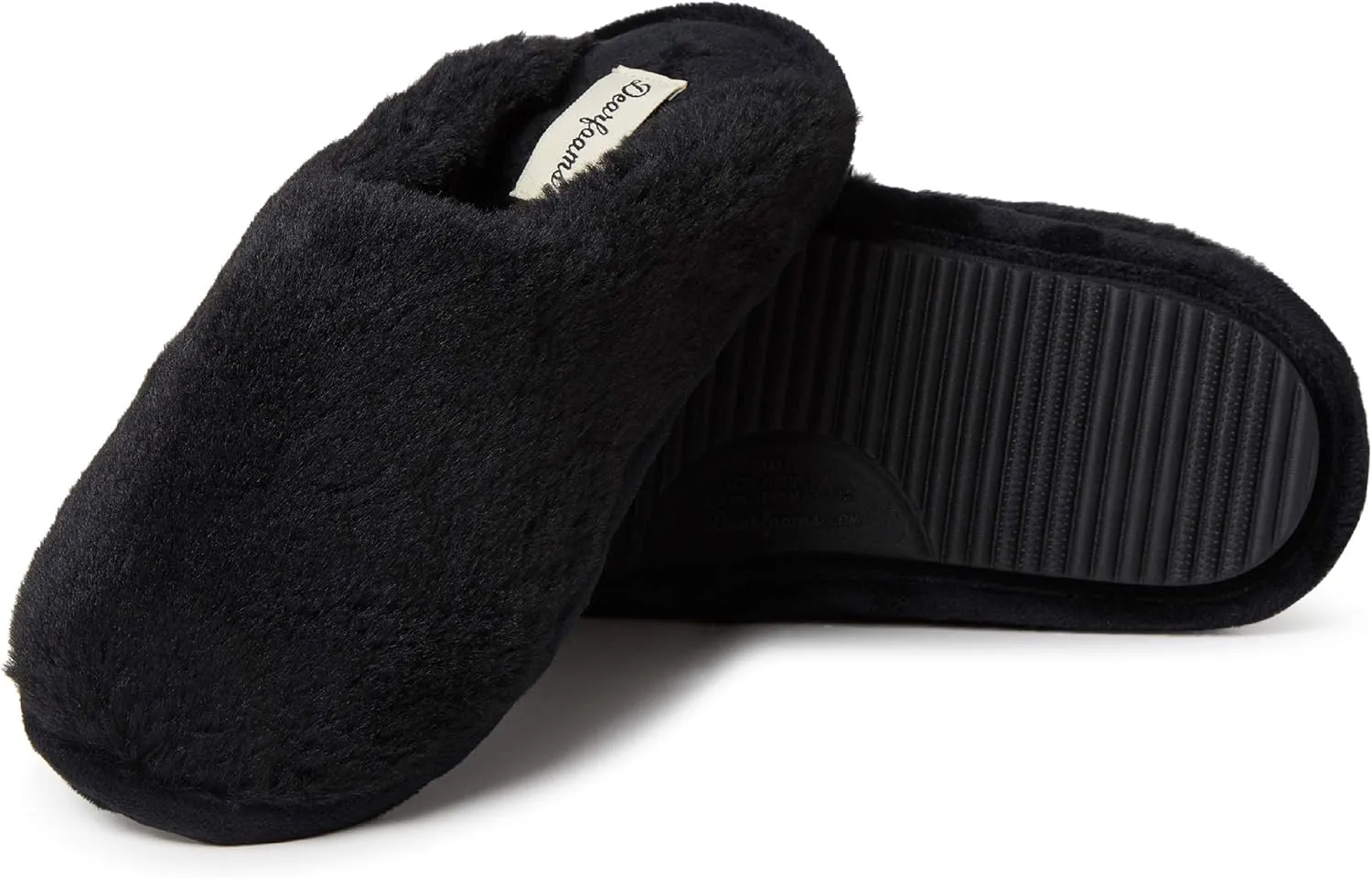 Dearfoams Women's Bailey Plush Furry Scuff Slipper