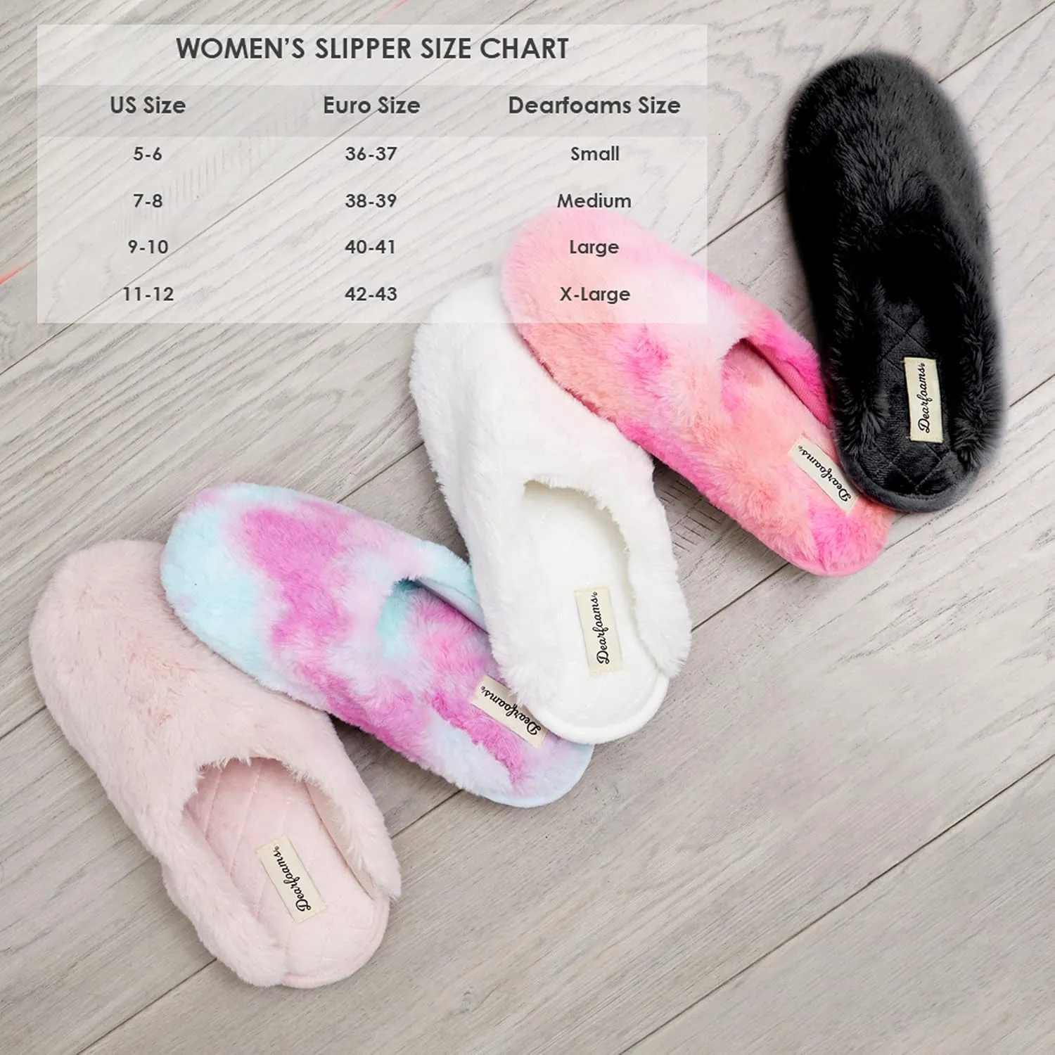 Dearfoams Women's Bailey Plush Furry Scuff Slipper