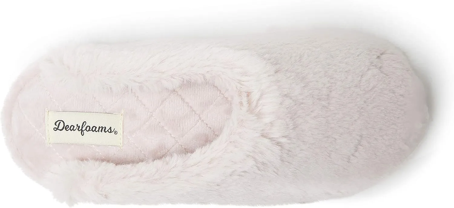 Dearfoams Women's Bailey Plush Furry Scuff Slipper