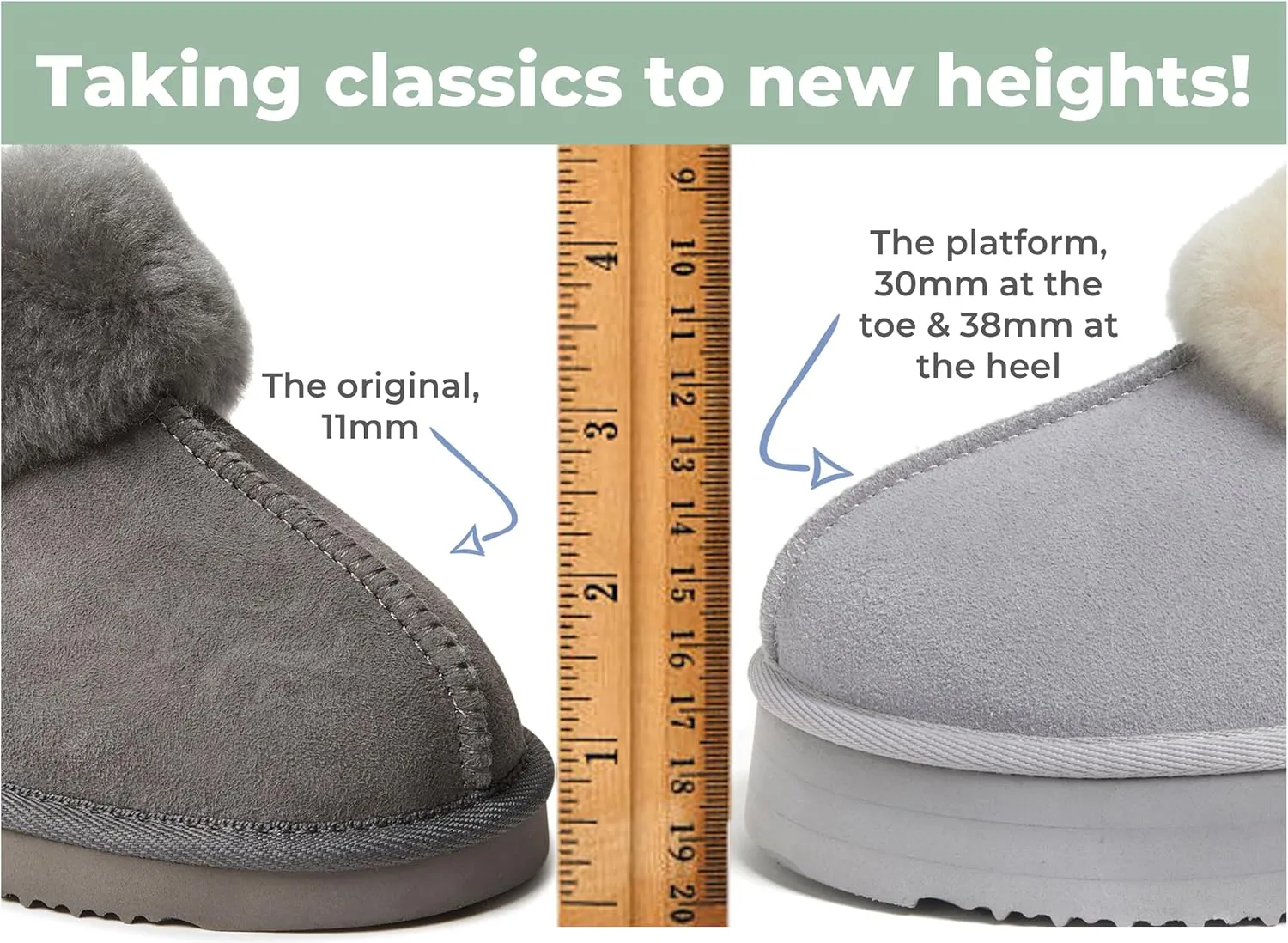 Dearfoams Women's Fireside Melton Genuine Shearling Shearling Platform Slippers Scuff