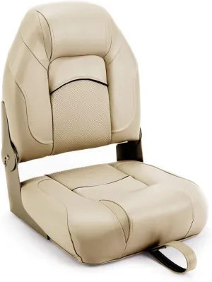 DeckMate High Back Folding Boat Seats - 2 pack - Tan (G2-FS30-403)