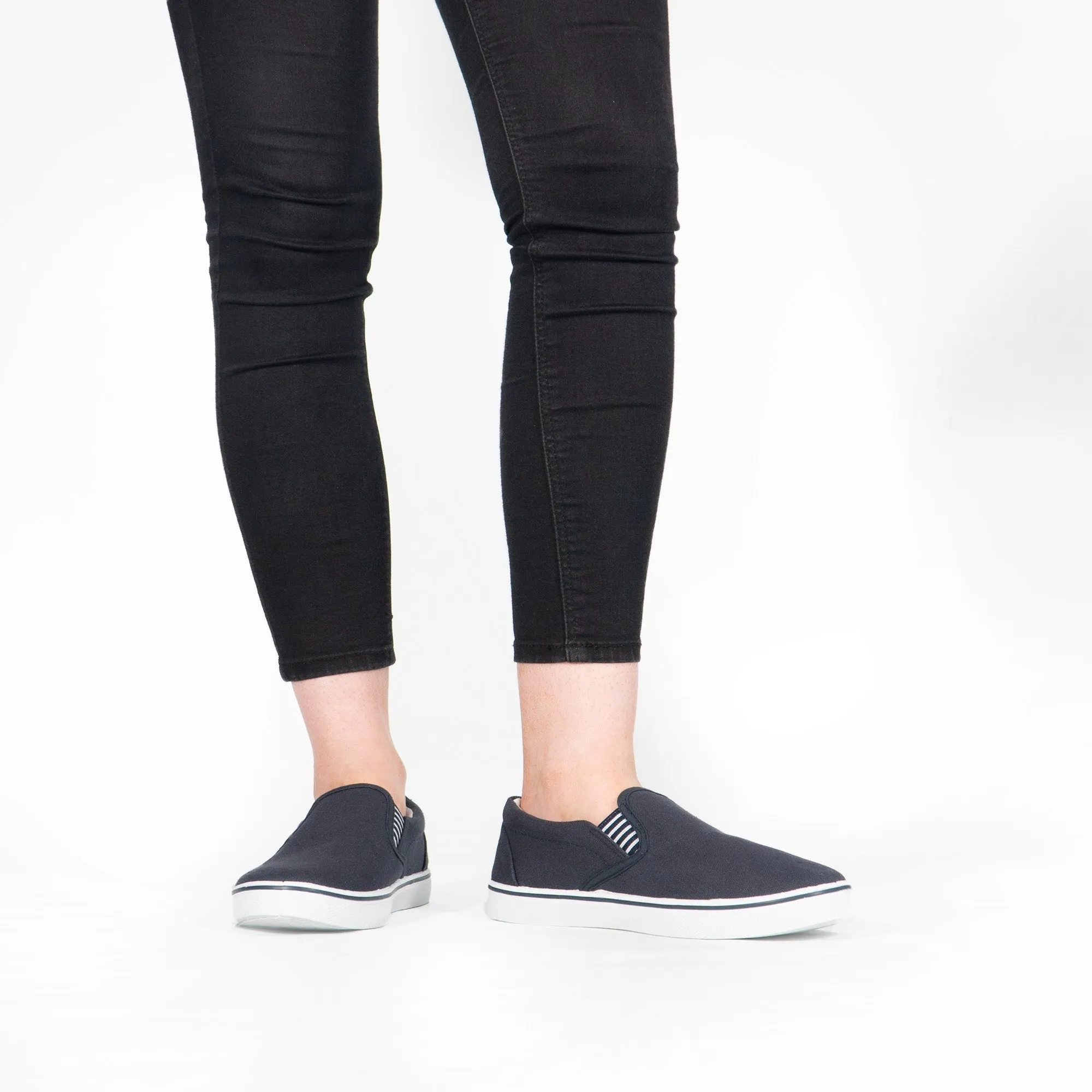 DEK LAMAAR Unisex Canvas Trainers Navy