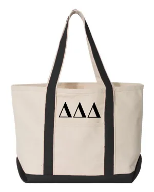 Delta Delta Delta Black Boat Tote - Medium