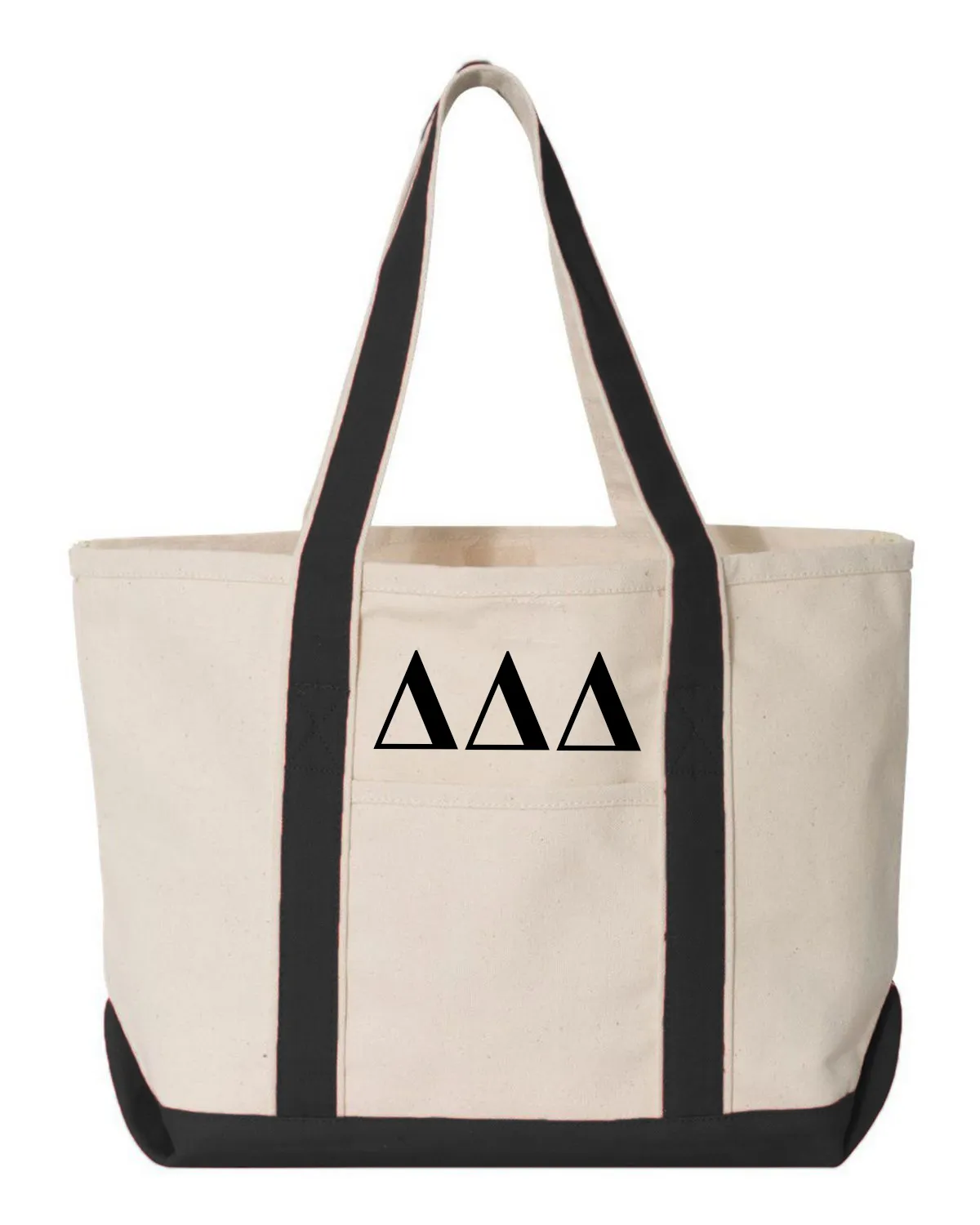 Delta Delta Delta Black Boat Tote - Medium