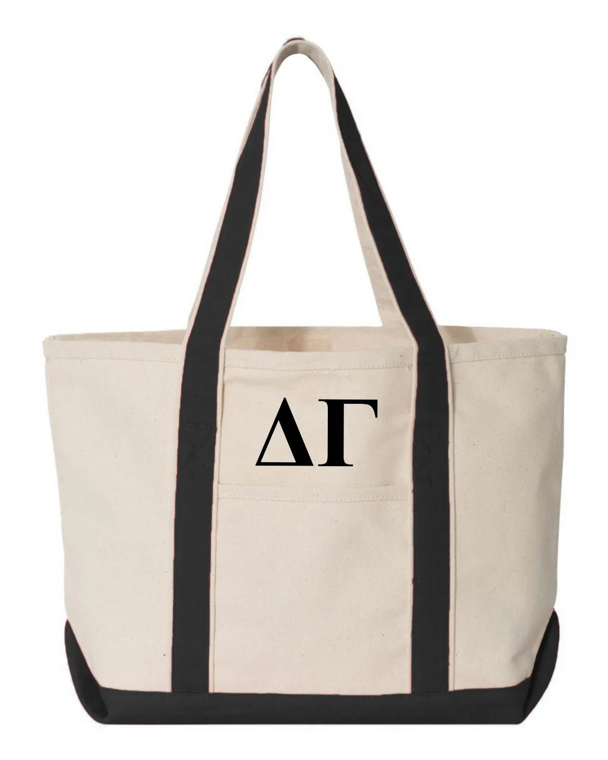Delta Gamma Black Boat Tote - Medium