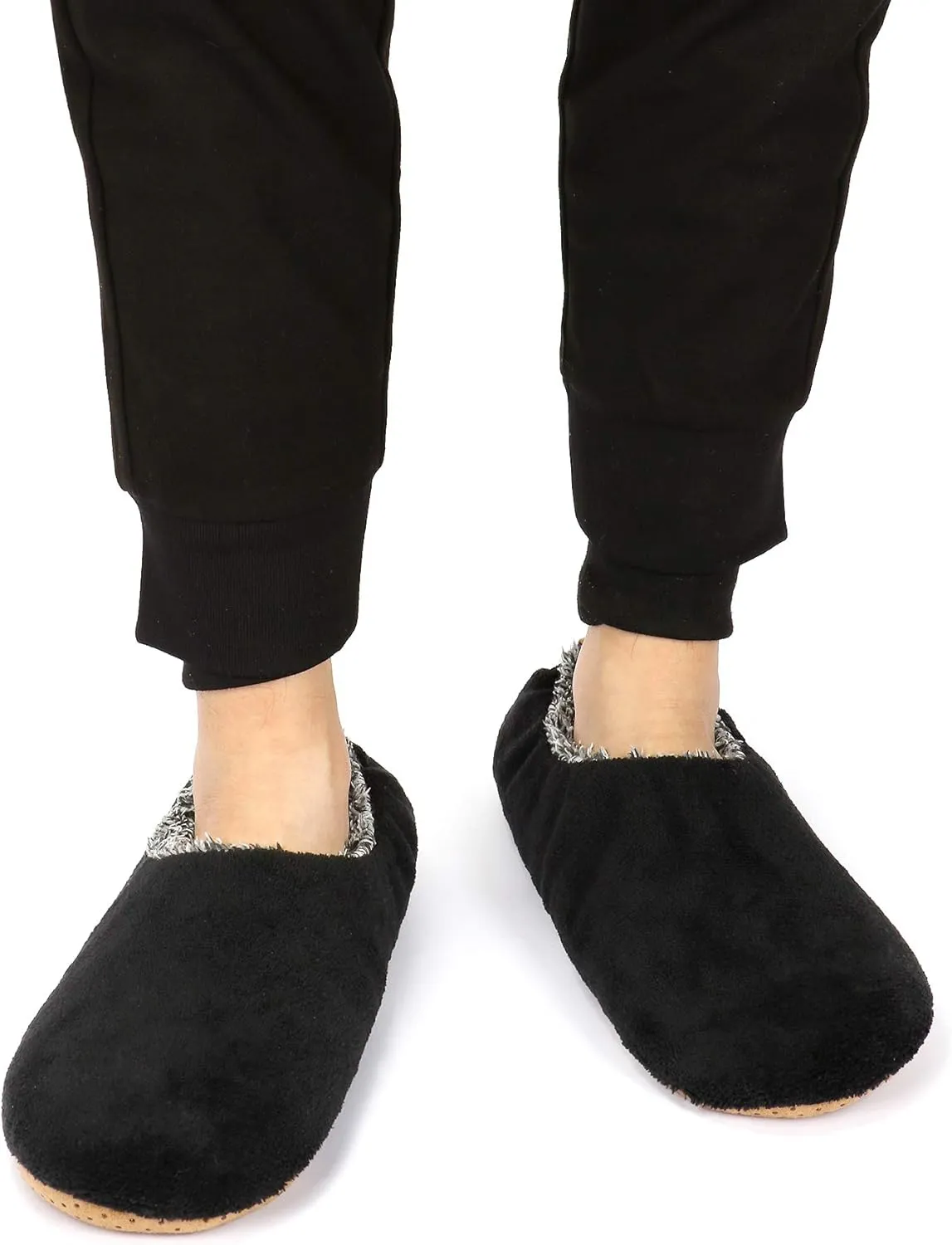 DICUIRD Mens Slipper Socks With Non Skid Bottoms, Warm Slipper Socks With Grippers For Men, Fuzzy House Fabric Slippers