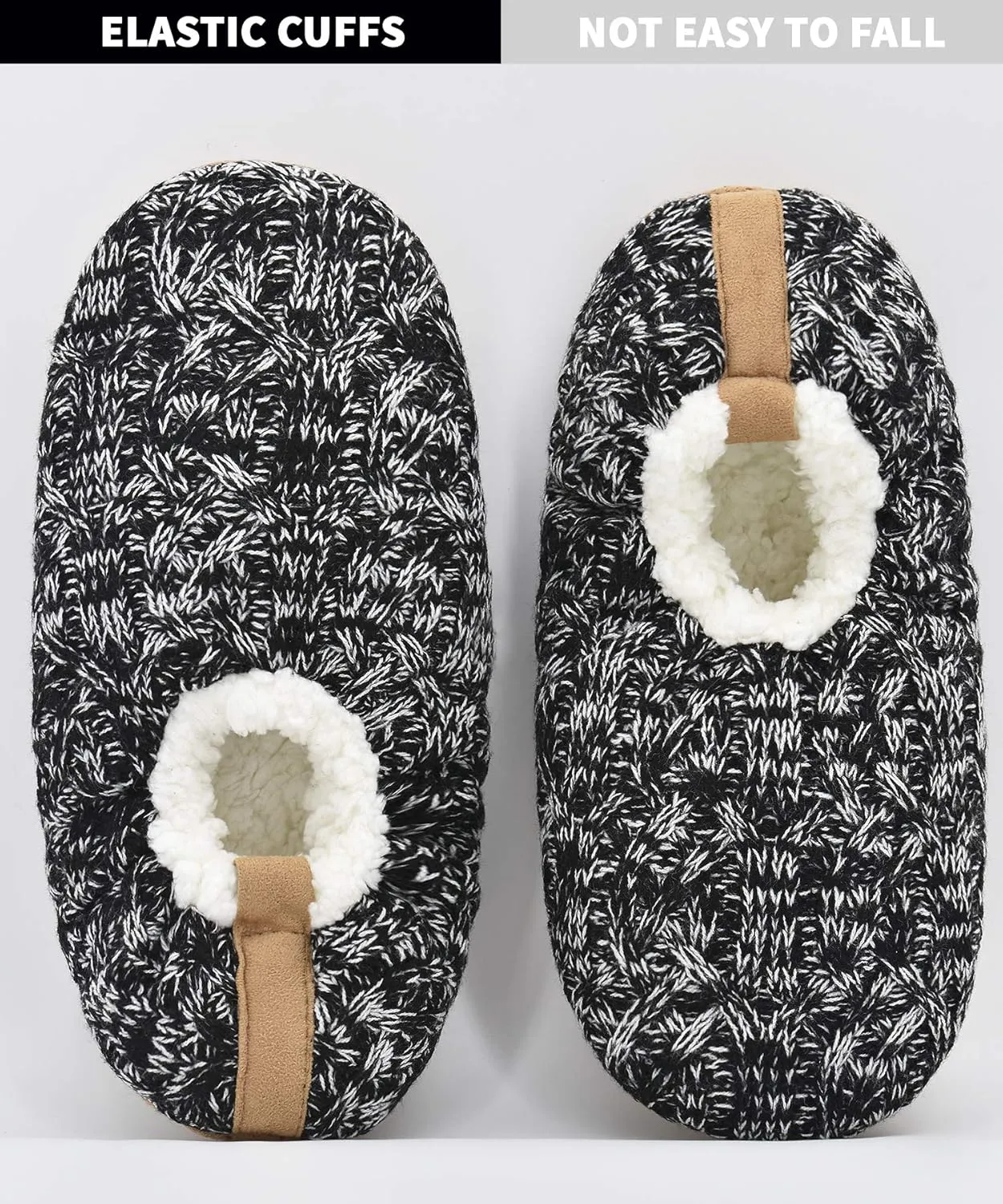 DICUIRD Mens Slipper Socks With Non Skid Bottoms, Warm Slipper Socks With Grippers For Men, Fuzzy House Knit Slippers