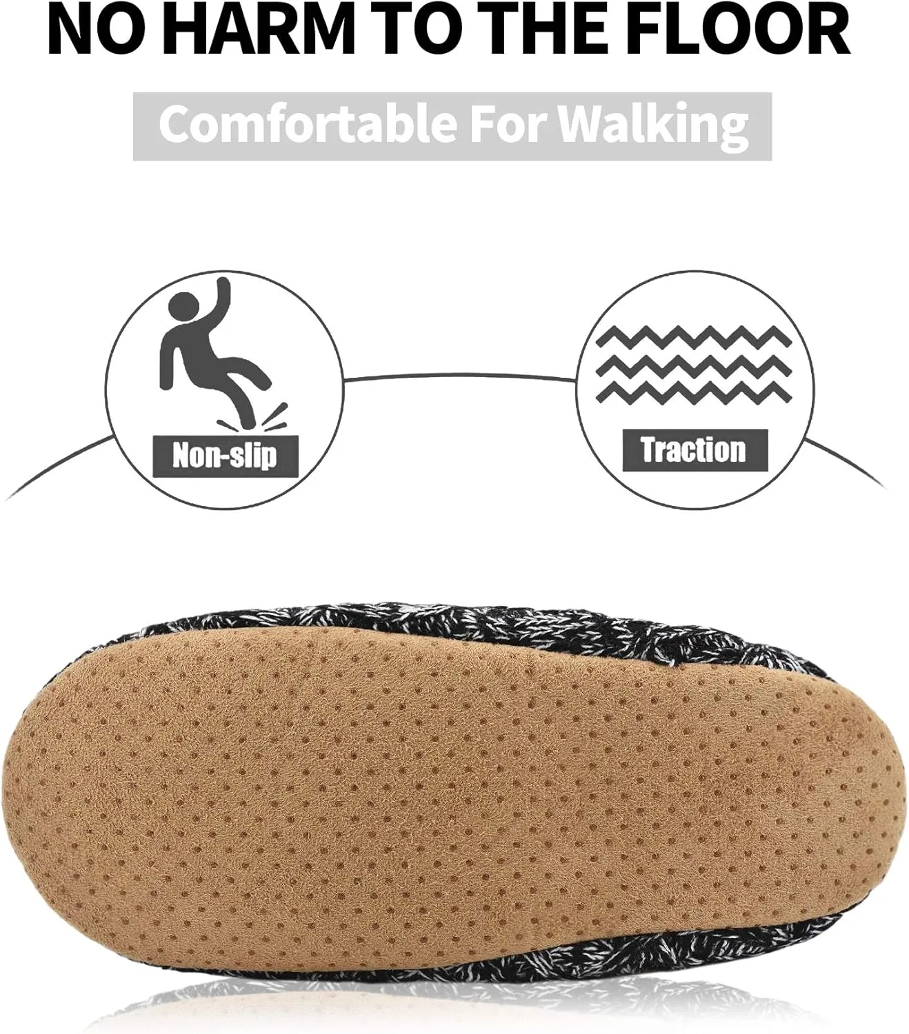 DICUIRD Mens Slipper Socks With Non Skid Bottoms, Warm Slipper Socks With Grippers For Men, Fuzzy House Knit Slippers