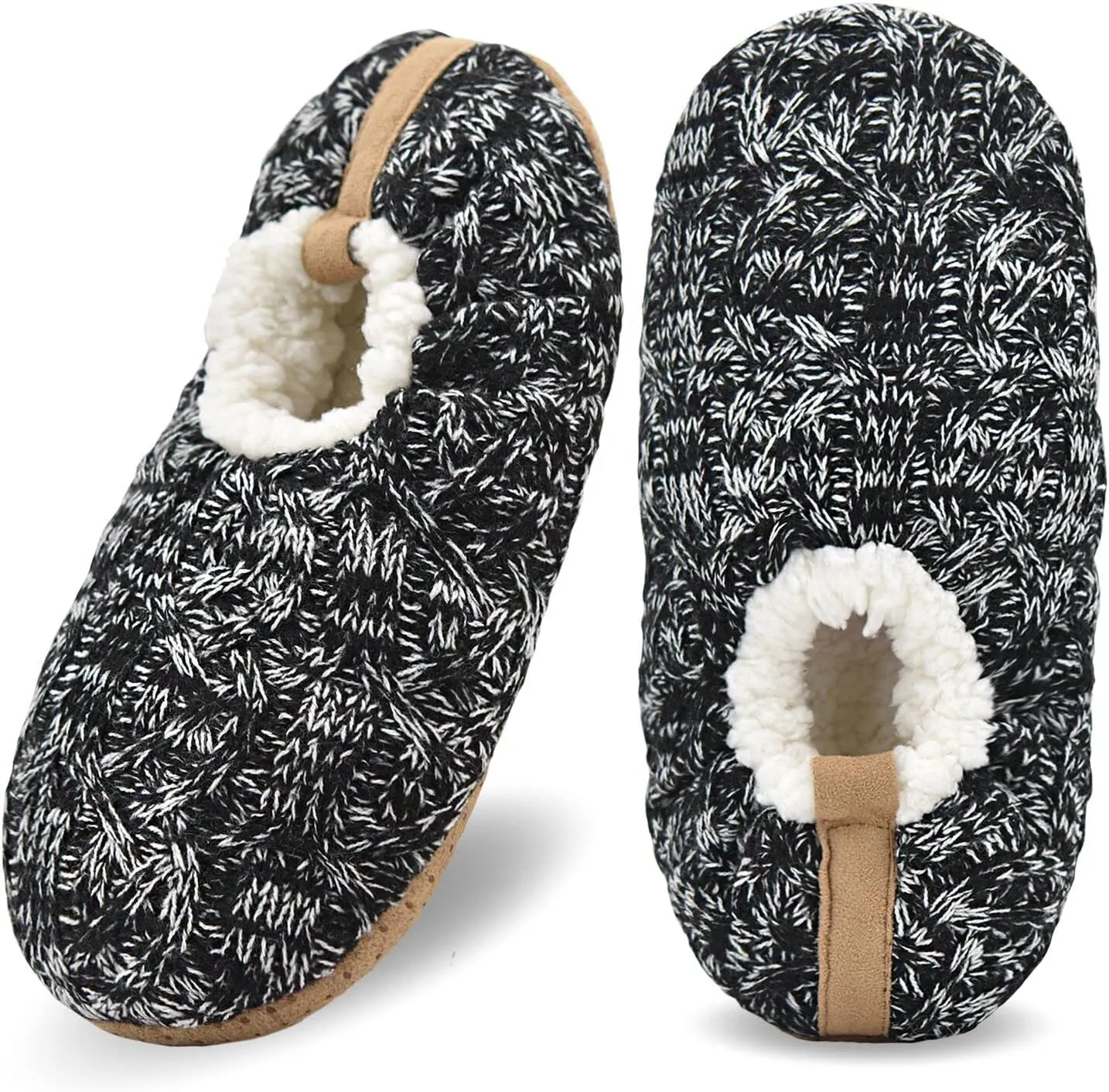 DICUIRD Mens Slipper Socks With Non Skid Bottoms, Warm Slipper Socks With Grippers For Men, Fuzzy House Knit Slippers