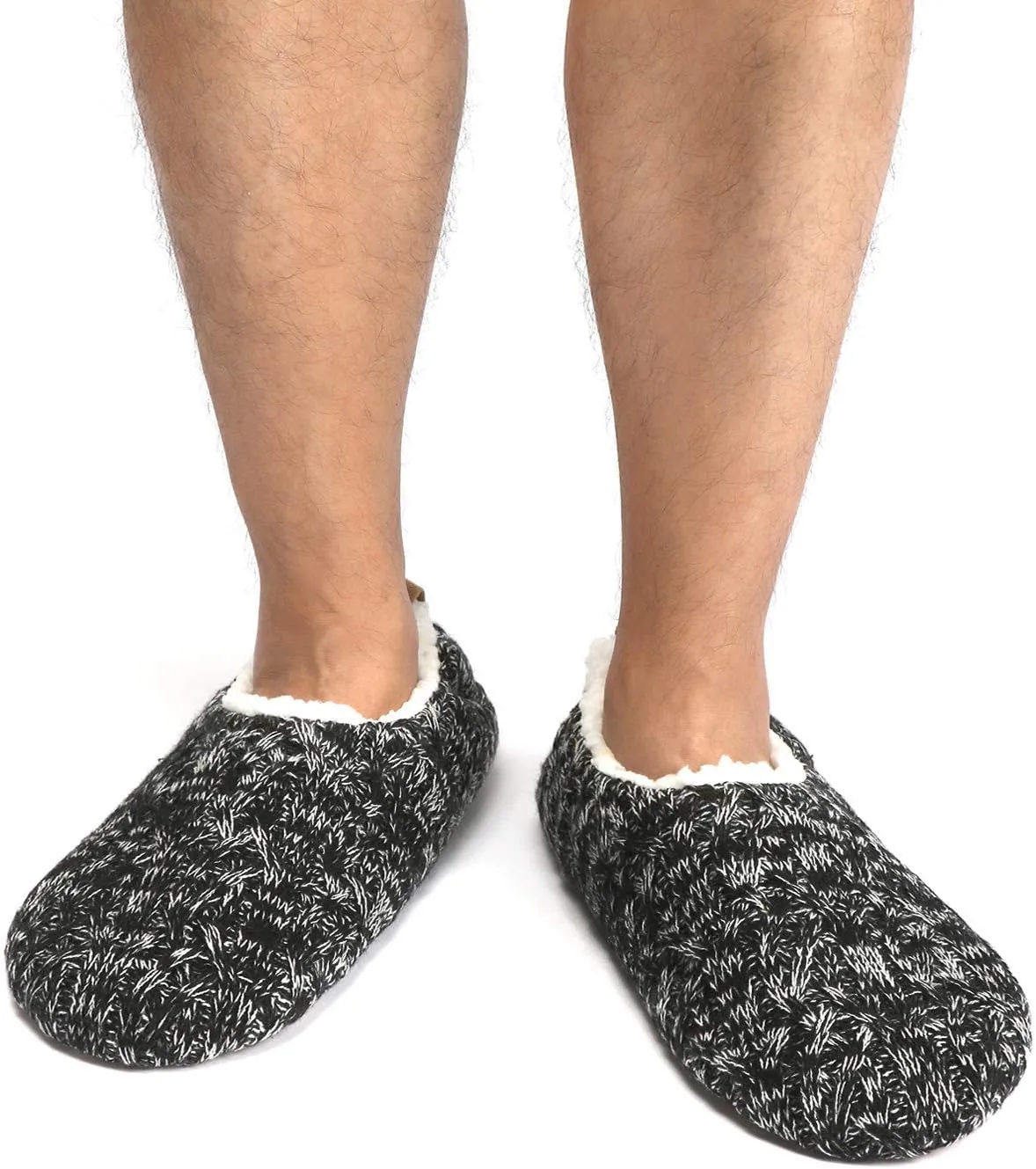 DICUIRD Mens Slipper Socks With Non Skid Bottoms, Warm Slipper Socks With Grippers For Men, Fuzzy House Knit Slippers