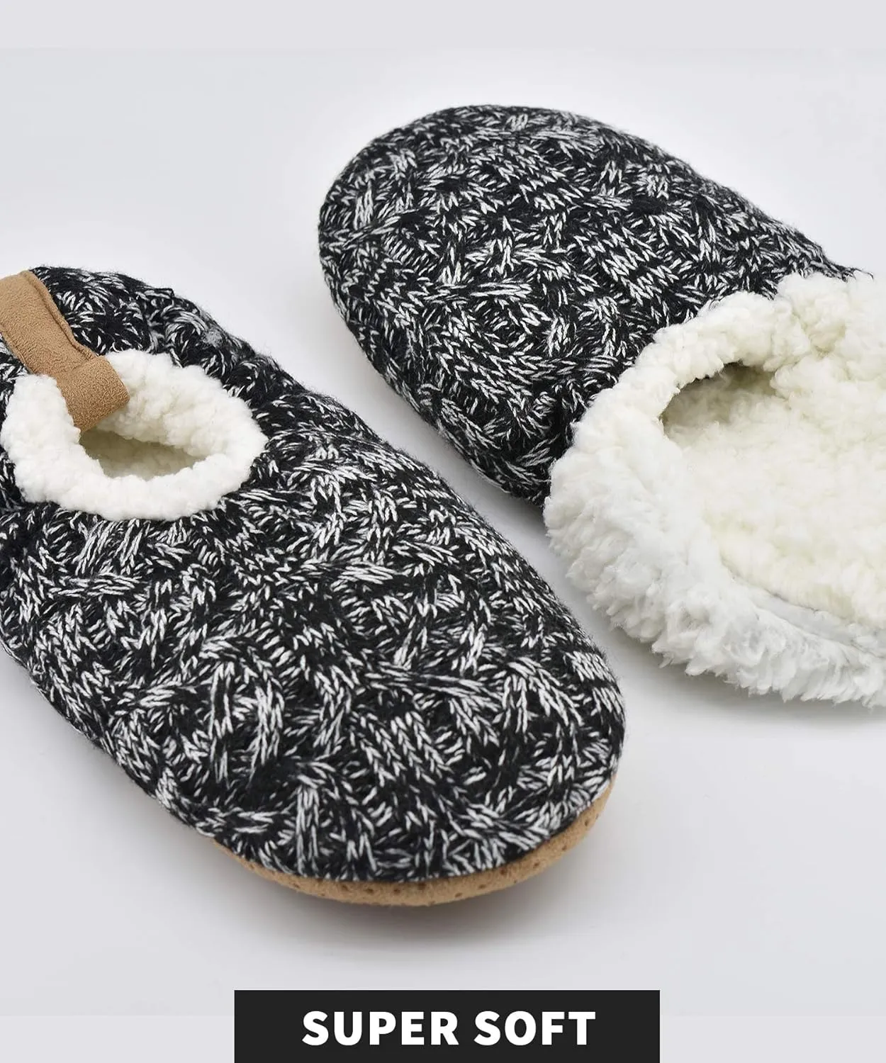DICUIRD Mens Slipper Socks With Non Skid Bottoms, Warm Slipper Socks With Grippers For Men, Fuzzy House Knit Slippers